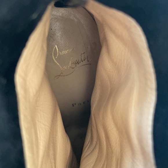 Christian Louboutin Black Suede leather Ron Fringe ankle booties 39 - Picture 7 of 10